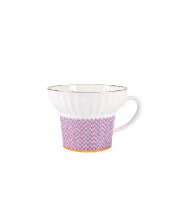 LOMONOSOV IMPERIAL BONE CHINA PORCELAIN ESPRESSO CUP WAVE GEOMETRY #2 155 ml/5.2 fl.oz