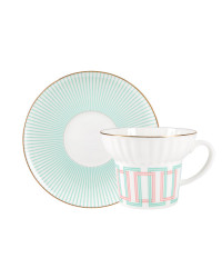 LOMONOSOV IMPERIAL BONE CHINA PORCELAIN ESPRESSO CUP WAVE GEOMETRY #4 155 ml/5.2 fl.oz