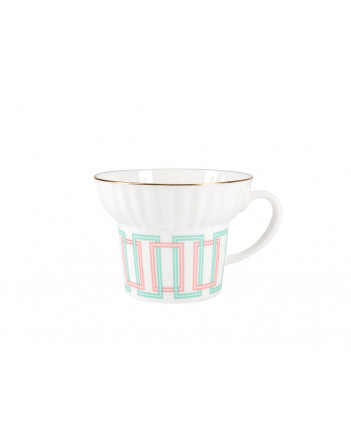 LOMONOSOV IMPERIAL BONE CHINA PORCELAIN ESPRESSO CUP WAVE GEOMETRY #4 155 ml/5.2 fl.oz