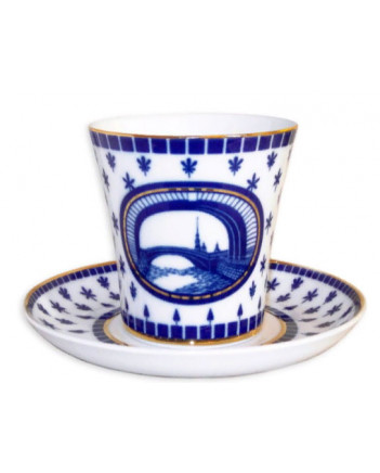LOMONOSOV IMPERIAL PORCELAIN COFFEE LATTE HOT CHOCOLATE MUG HERMITAGE BRIDGE 360 ml/12.2 fl.oz