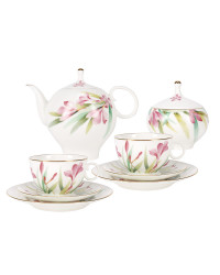 LOMONOSOV IMPERIAL BONE CHINA PORCELAIN TEA SET SERVICE AQUARELLE APPLE 20 items