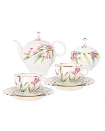 LOMONOSOV IMPERIAL BONE CHINA PORCELAIN TEA SET SERVICE AQUARELLE APPLE 20 items