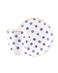 LOMONOSOV IMPERIAL BONE CHINA PORCELAIN ESPRESSO CUP MAY MOOD POLKA DOT 165 ml 5.6 fl.oz