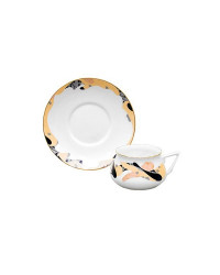 LOMONOSOV IMPERIAL BONE CHINA PORCELAIN ESPRESSO CUP BILIBINA-1 CARAMEL 180 ml 6.1 oz