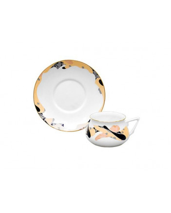 LOMONOSOV IMPERIAL BONE CHINA PORCELAIN ESPRESSO CUP BILIBINA-1 CARAMEL 180 ml 6.1 oz