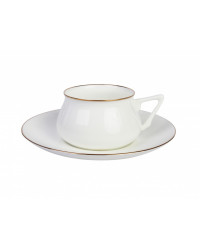 LOMONOSOV IMPERIAL BONE CHINA PORCELAIN ESPRESSO CUP BILIBINA-1 GOLDEN EDGE 180 ml 6.1 oz