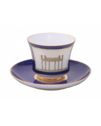 LOMONOSOV IMPERIAL PORCELAIN TEACUP AND SAUCER BANQUET CLASSIC OF PETERSBURG  #1 220 ml 7.4 oz