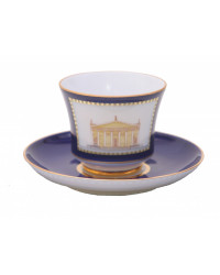 LOMONOSOV IMPERIAL PORCELAIN TEACUP AND SAUCER BANQUET CLASSIC OF PETERSBURG  #2 220 ml 7.4 oz