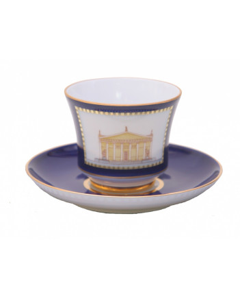 LOMONOSOV IMPERIAL PORCELAIN TEACUP AND SAUCER BANQUET CLASSIC OF PETERSBURG  #2 220 ml 7.4 oz