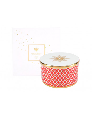 LOMONOSOV IMPERIAL BONE CHINA PORCELAIN TREASURE JEWELERY BOX SCARLET