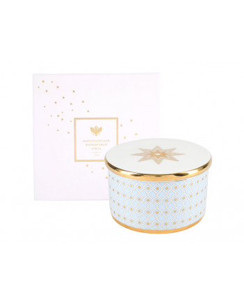 LOMONOSOV IMPERIAL BONE CHINA PORCELAIN TREASURE JEWELERY BOX AZURE 