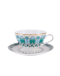 LOMONOSOV IMPERIAL PORCELAIN TEACUP AND SAUCER GRACE GOTHIC 230 ML/7.8 OZ