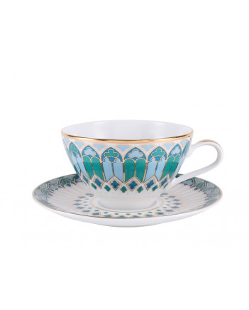 LOMONOSOV IMPERIAL PORCELAIN TEACUP AND SAUCER GRACE GOTHIC 230 ML/7.8 OZ