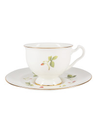 LOMONOSOV IMPERIAL BONE CHINA PORCELAIN ESPRESSO CUP AISEDORA STRAWBERRY 240 ml/8.1 fl.oz