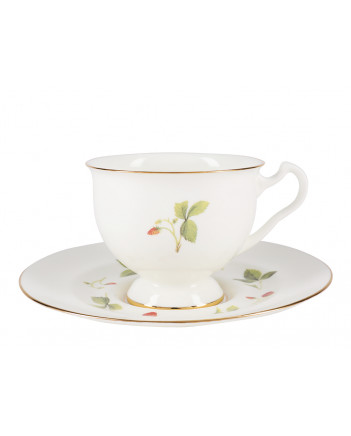 LOMONOSOV IMPERIAL BONE CHINA PORCELAIN ESPRESSO CUP AISEDORA STRAWBERRY 240 ml/8.1 fl.oz