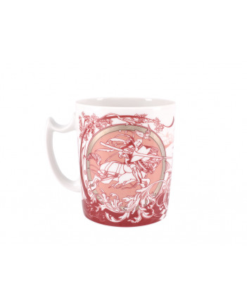 LOMONOSOV IMPERIAL PORCELAIN COVERED STEEP MUG AND SAUCER MEN'S WORLD KNIGHT 380 ml 12.6 oz