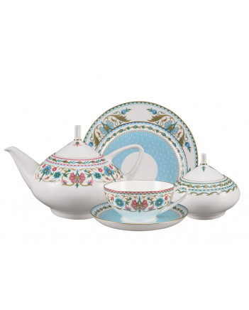 LOMONOSOV IMPERIAL BONE CHINA PORCELAIN TEA SET SERVICE ORIENTAL ORNAMENT DOME 20 items