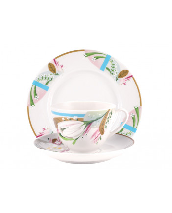 LOMONOSOV IMPERIAL PORCELAIN TEACUP TRIO SPRING AROMA 230 ML/7.8 OZ