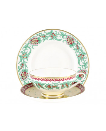 LOMONOSOV IMPERIAL BONE CHINA PORCELAIN TEA SET SERVICE ORIENTAL FLOWER DOME 20 items
