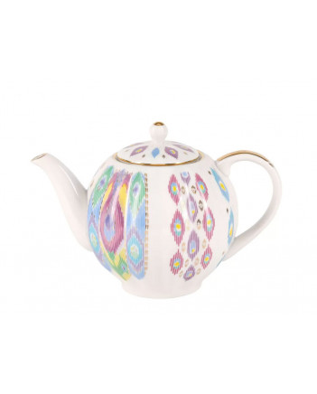 LOMONOSOV IMPERIAL PORCELAIN TEA SET SERVICE TULIP PEACOCK FEATHER 14 items