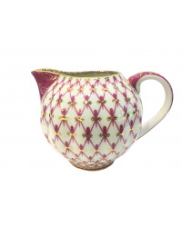 LOMONOSOV IMPERIAL PORCELAIN CREAMER MILK JAR TULIP RED NET 350 ml 11.8 oz