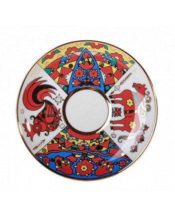 LOMONOSOV IMPERIAL PORCELAIN COOKIE PASTRY DISH FOLK PATTERNS