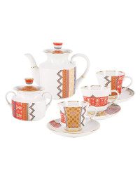LOMONOSOV IMPERIAL PORCELAIN TEA SET SERVICE RUSSIAN STYLE 14 items