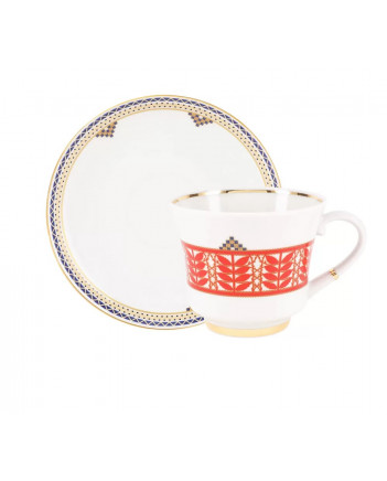 LOMONOSOV IMPERIAL PORCELAIN TEA SET SERVICE RUSSIAN STYLE 14 items