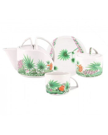 LOMONOSOV IMPERIAL PORCELAIN TEA SET SERVICE JUNGLE 14 items