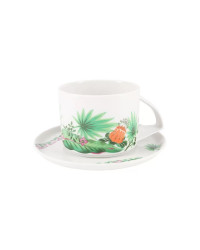 LOMONOSOV IMPERIAL PORCELAIN TEACUP AND SAUCER JUNGLE 295 ml 10 oz