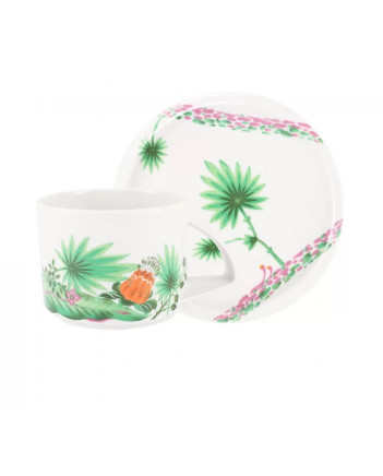 LOMONOSOV IMPERIAL PORCELAIN TEACUP AND SAUCER JUNGLE 295 ml 10 oz