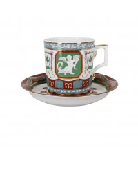 LOMONOSOV IMPERIAL PORCELAIN TEACUP AND SAUCER ANTIQUE 220 ML 7.4 OZ