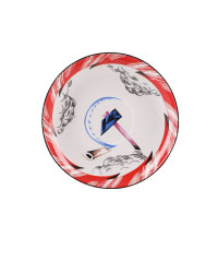 LOMONOSOV IMPERIAL PORCELAIN TEACUP AND SAUCER SPRING RED FLAG 230 ML/7.8 OZ