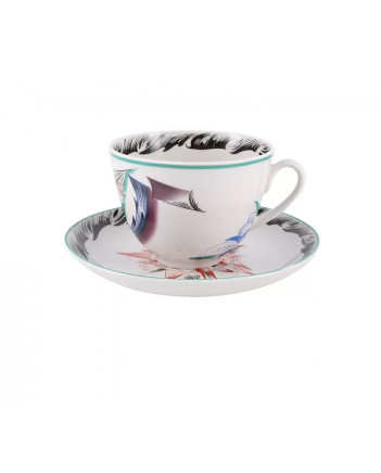 LOMONOSOV IMPERIAL PORCELAIN TEACUP AND SAUCER SPRING HAMMER AND SICKLE 230 ML/7.8 OZ