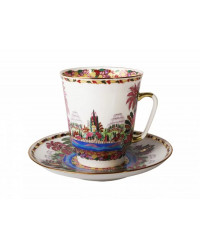 LOMONOSOV IMPERIAL BONE CHINA RARE PORCELAIN ESPRESSO CUP MAY BLUE LAKE 165 ml/5.6 fl.oz