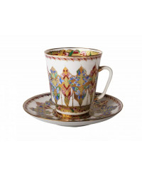 LOMONOSOV IMPERIAL BONE CHINA RARE PORCELAIN ESPRESSO CUP MAY ARABESQUE 165 ml/5.6 fl.oz