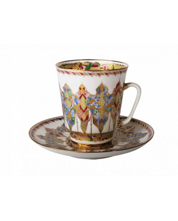LOMONOSOV IMPERIAL BONE CHINA RARE PORCELAIN ESPRESSO CUP MAY ARABESQUE 165 ml/5.6 fl.oz