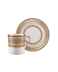 LOMONOSOV IMPERIAL PORCELAIN TEACUP AND SAUCER BELVEDER 220 ML 7.4 OZ