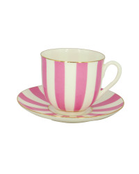 LOMONOSOV IMPERIAL BONE CHINA PORCELAIN ESPRESSO CUP YES AND NO PINK 180 ml 6.1 fl.oz