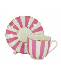 LOMONOSOV IMPERIAL BONE CHINA PORCELAIN ESPRESSO CUP YES AND NO PINK 180 ml 6.1 fl.oz