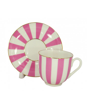 LOMONOSOV IMPERIAL BONE CHINA PORCELAIN ESPRESSO CUP YES AND NO PINK 180 ml 6.1 fl.oz