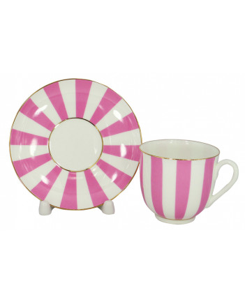 LOMONOSOV IMPERIAL BONE CHINA PORCELAIN ESPRESSO CUP YES AND NO PINK 180 ml 6.1 fl.oz