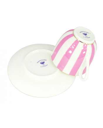 LOMONOSOV IMPERIAL BONE CHINA PORCELAIN ESPRESSO CUP YES AND NO PINK 180 ml 6.1 fl.oz