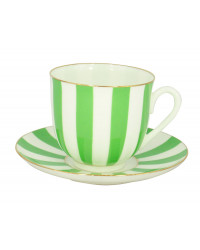 LOMONOSOV IMPERIAL BONE CHINA PORCELAIN ESPRESSO CUP YES AND NO GREEN 180 ml 6.1 fl.oz