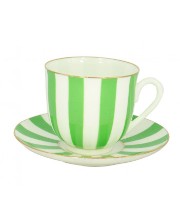 LOMONOSOV IMPERIAL BONE CHINA PORCELAIN ESPRESSO CUP YES AND NO GREEN 180 ml 6.1 fl.oz