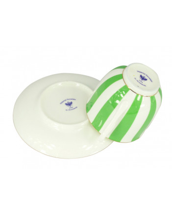 LOMONOSOV IMPERIAL BONE CHINA PORCELAIN ESPRESSO CUP YES AND NO GREEN 180 ml 6.1 fl.oz