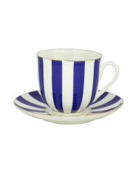 LOMONOSOV IMPERIAL BONE CHINA PORCELAIN ESPRESSO CUP YES AND NO COBALT BLUE 180 ml 6.1 fl.oz