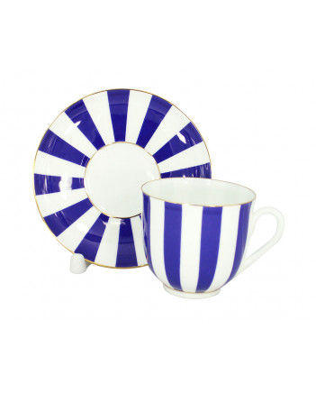 LOMONOSOV IMPERIAL BONE CHINA PORCELAIN ESPRESSO CUP YES AND NO COBALT BLUE 180 ml 6.1 fl.oz