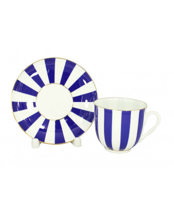 LOMONOSOV IMPERIAL BONE CHINA PORCELAIN ESPRESSO CUP YES AND NO COBALT BLUE 180 ml 6.1 fl.oz
