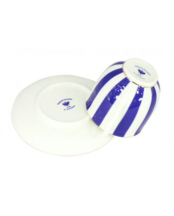 LOMONOSOV IMPERIAL BONE CHINA PORCELAIN ESPRESSO CUP YES AND NO COBALT BLUE 180 ml 6.1 fl.oz